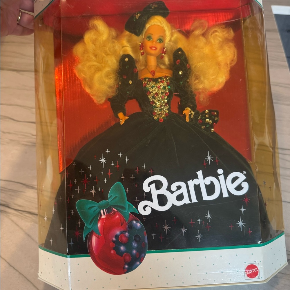 Mattel Holiday Barbie Doll with Green Velvet Dress